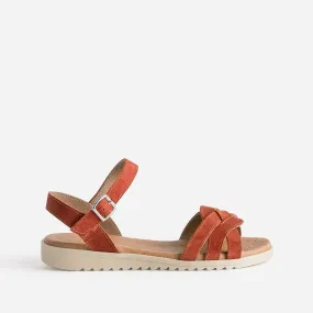 Sandale rouge en cuir - Eram Femme | ERAM